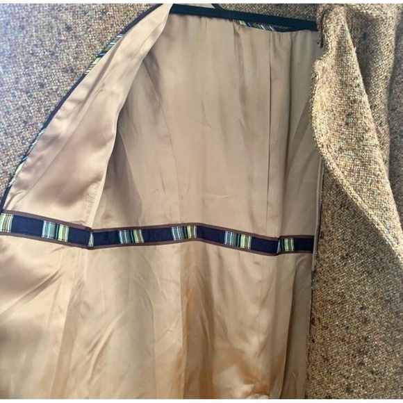 Rare Vintage J. Crew Green Wool Tweed Double Breasted Pea Coat Size 2 - Picture 11 of 16